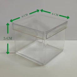 KIT 10/20 e 50 Caixinhas Acrílicas 6x6 Transparentes para Lembrancinhas, Festas e Personalização