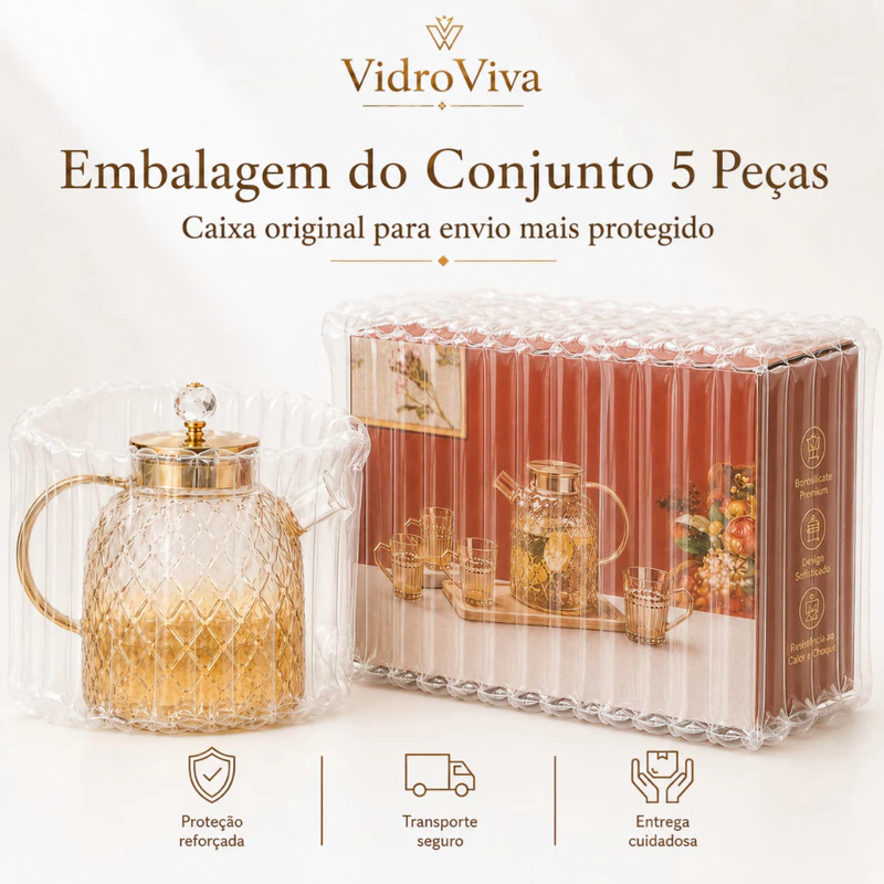 Conjunto de Chá VidroViva 5 Peças em Vidro Âmbar — foto 8