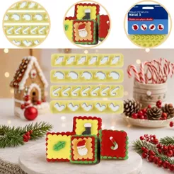 CORTADOR KIT RÉGUAS MINIATURAS NATAL 3 -4 PEÇAS (BLUE STAR) (CHOCO)