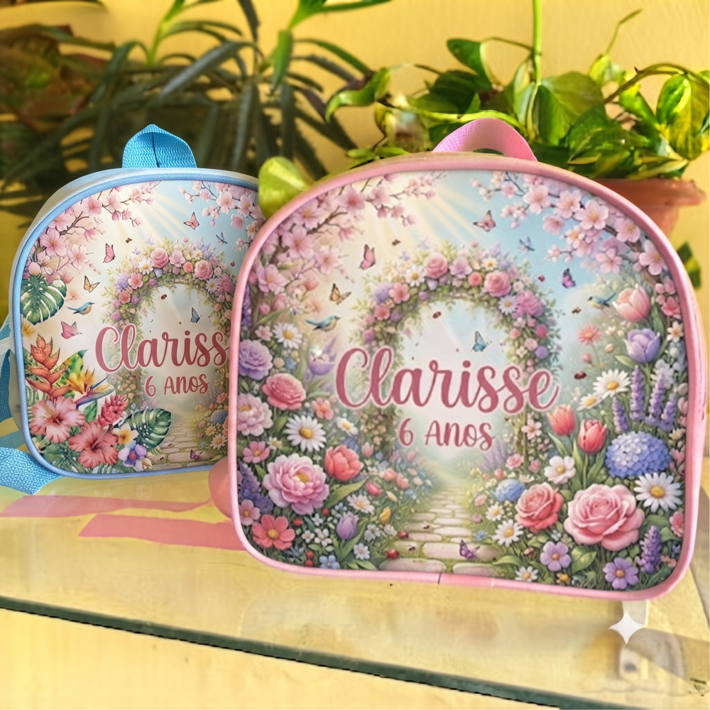 Kit 10 Mochilinhas lembrancinhas personalizada com tema, nome e idade, personalizamos para aniversário, brindes e mimos
