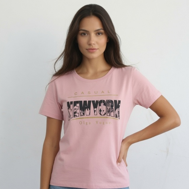Camiseta Feminina 100% Algodão Premium Estampa New York T-Shirt Manga Curta Blusa Casual P M G