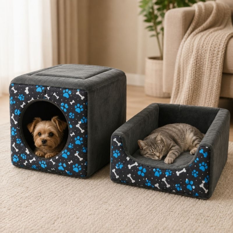 Casinha cama toca Iglu 3 Em 1  Cão E Gato,Tamanhos P, M, G e GG, com almofada removível fundo impermeável