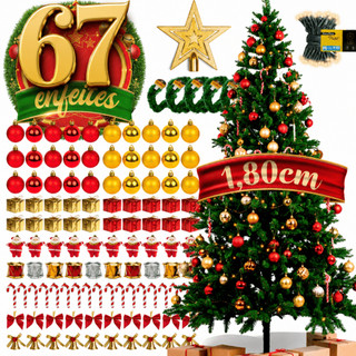 Kit Árvore Natal Completo Enfeites Decoração 120cm 180cm 150cm Decorada Cheia 1,20 1,80 1,50 Metros