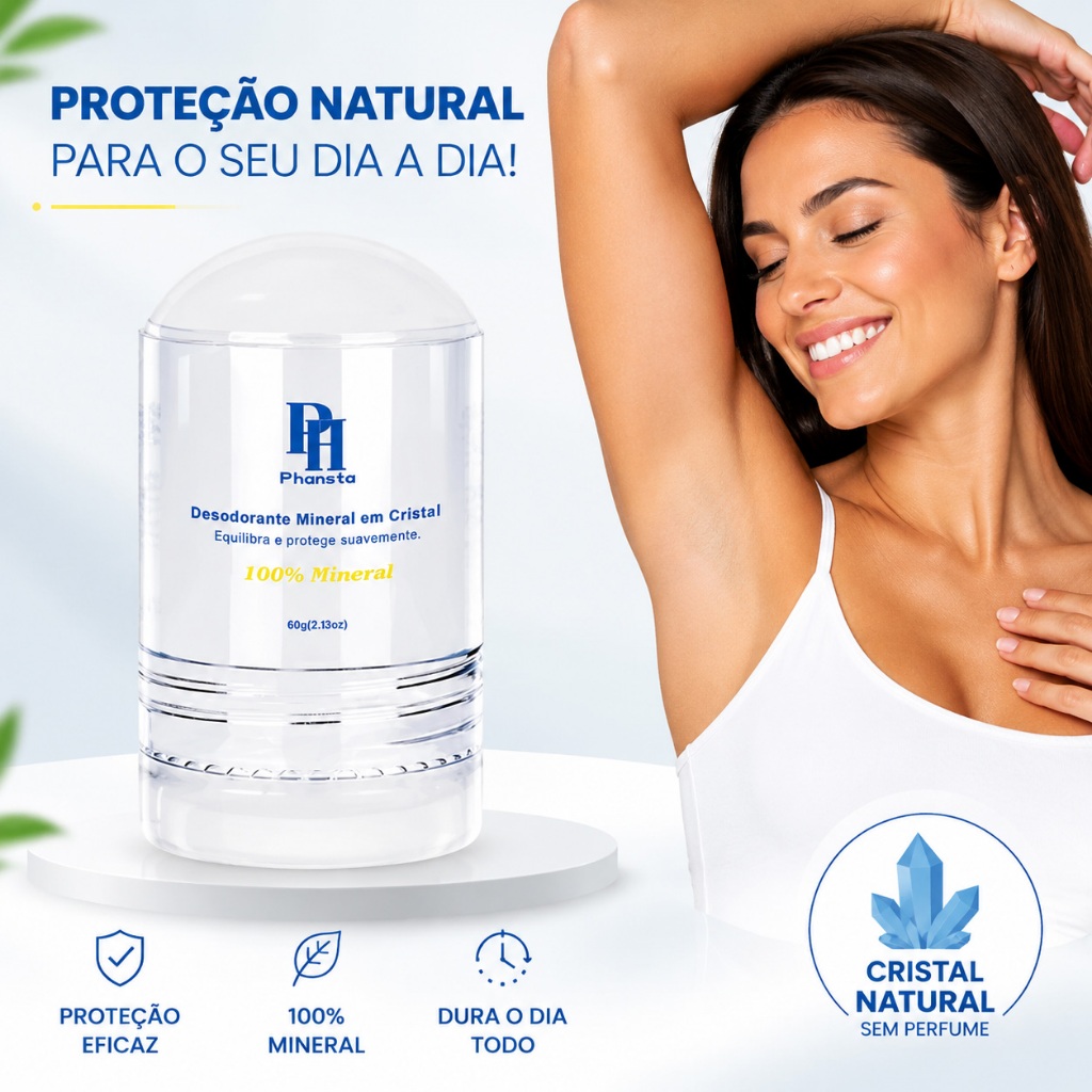 Desodorante Cristal Pedra Natural Antitranspirante