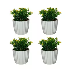 KIT 4 VASOS VASINHOS DECORATIVOS COM FLORES ARTIFICIAIS PARA CASA