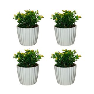 KIT 4 VASOS VASINHOS DECORATIVOS COM FLORES ARTIFICIAIS PARA CASA