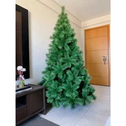 Árvore De Natal Pinheiro 1,80 Metros 420 Galhos Verde / Nevada C/ Neve e Branca Modelo Luxo Metal
