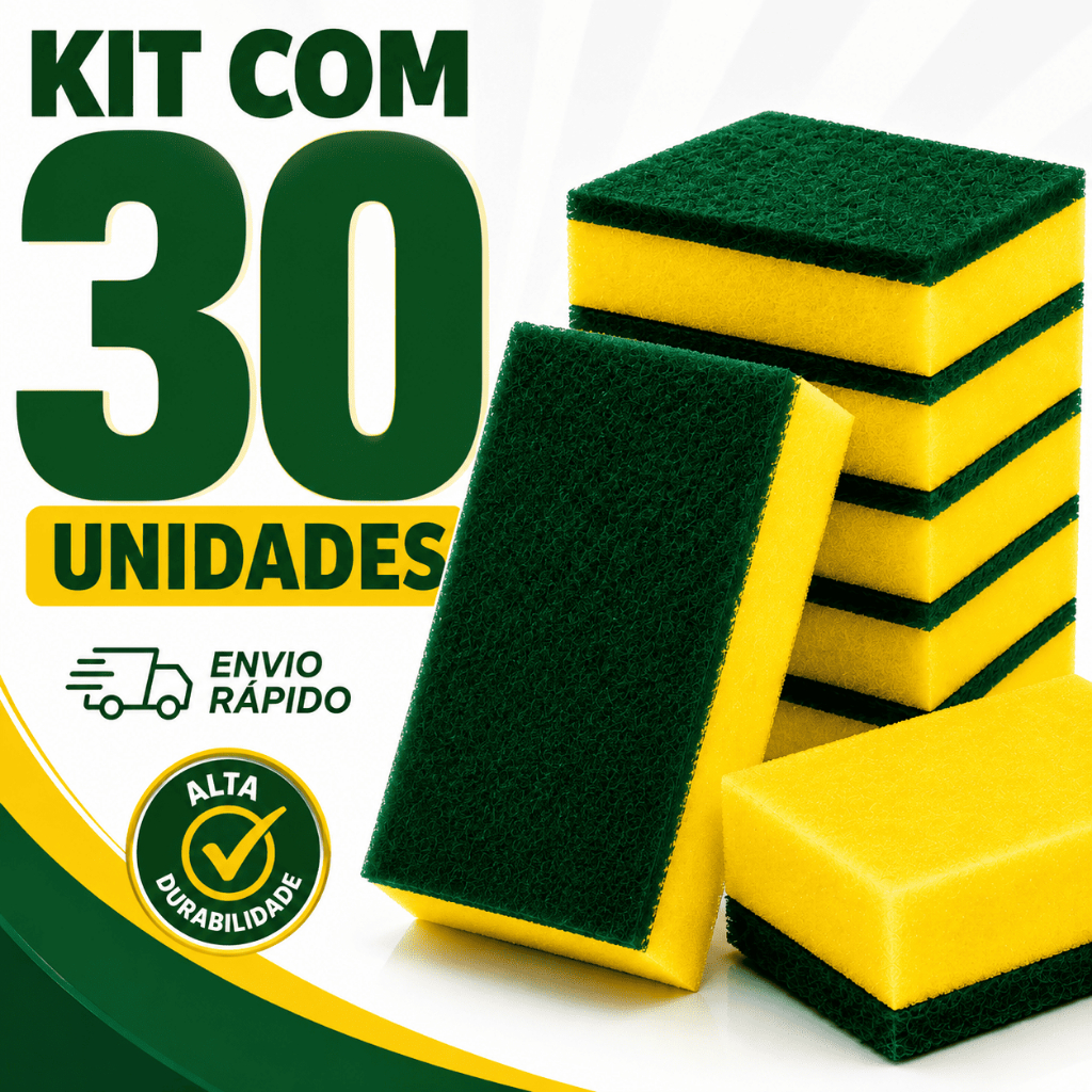 Imagem Kit 30 Esponjas Lava Louça Bucha de Cozinha Esponja de Limpeza Multiuso