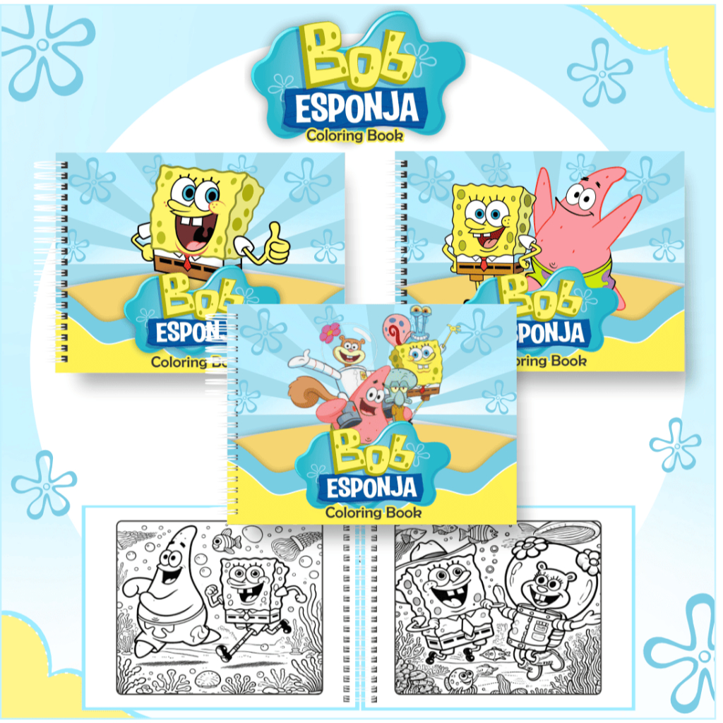Livro de Colorir - BOB ESPONJA - Caderno de Desenho Pintura (Colorirng Book)