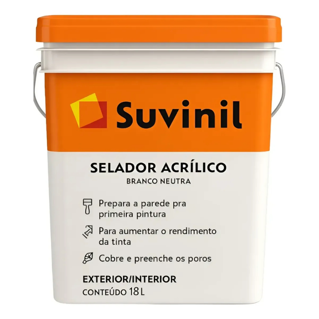 Selador Acrílico Suvinil 18L Branco Preparador Para Paredes