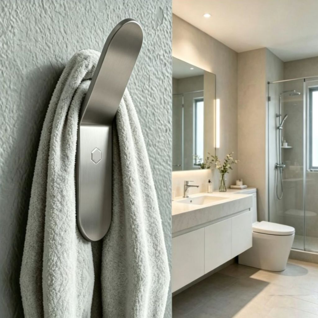 Cabide Agata Suporte Gancho Aço Inox Para Banheiro e Utilidades De casa Grego Metal