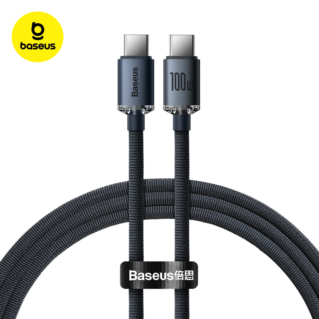 Baseus Cabo Rápido 100w 1,2m Usb-C para Usb-C Brilho de Cristal iphone 15/16/17