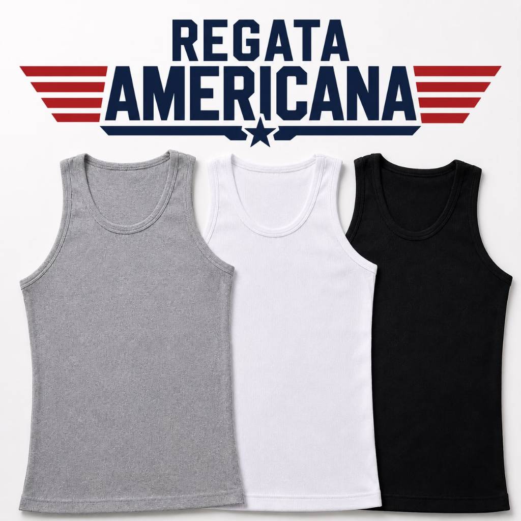 Regata Americana Masculina Ribana Canelada Premium Academia Fitness Casual Algodão
