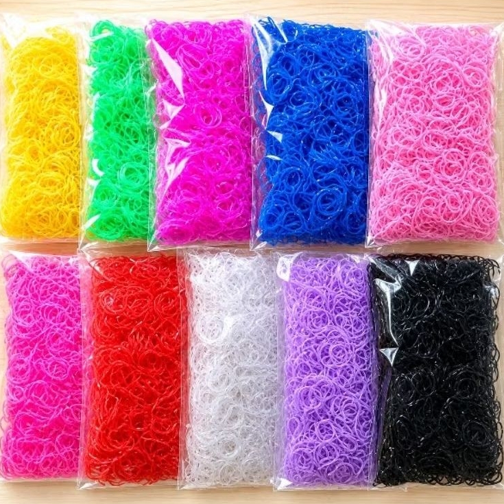 1000 Elásticos Fino Silicone ( 5 cores ) Penteado Pet Infantil Banho e Tosa Pet Shop