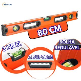 Nível Bolha Alumínio Prumo E Nível Com Imã 30cm/40cm60cm /80cm /100cm 3 Bolhas