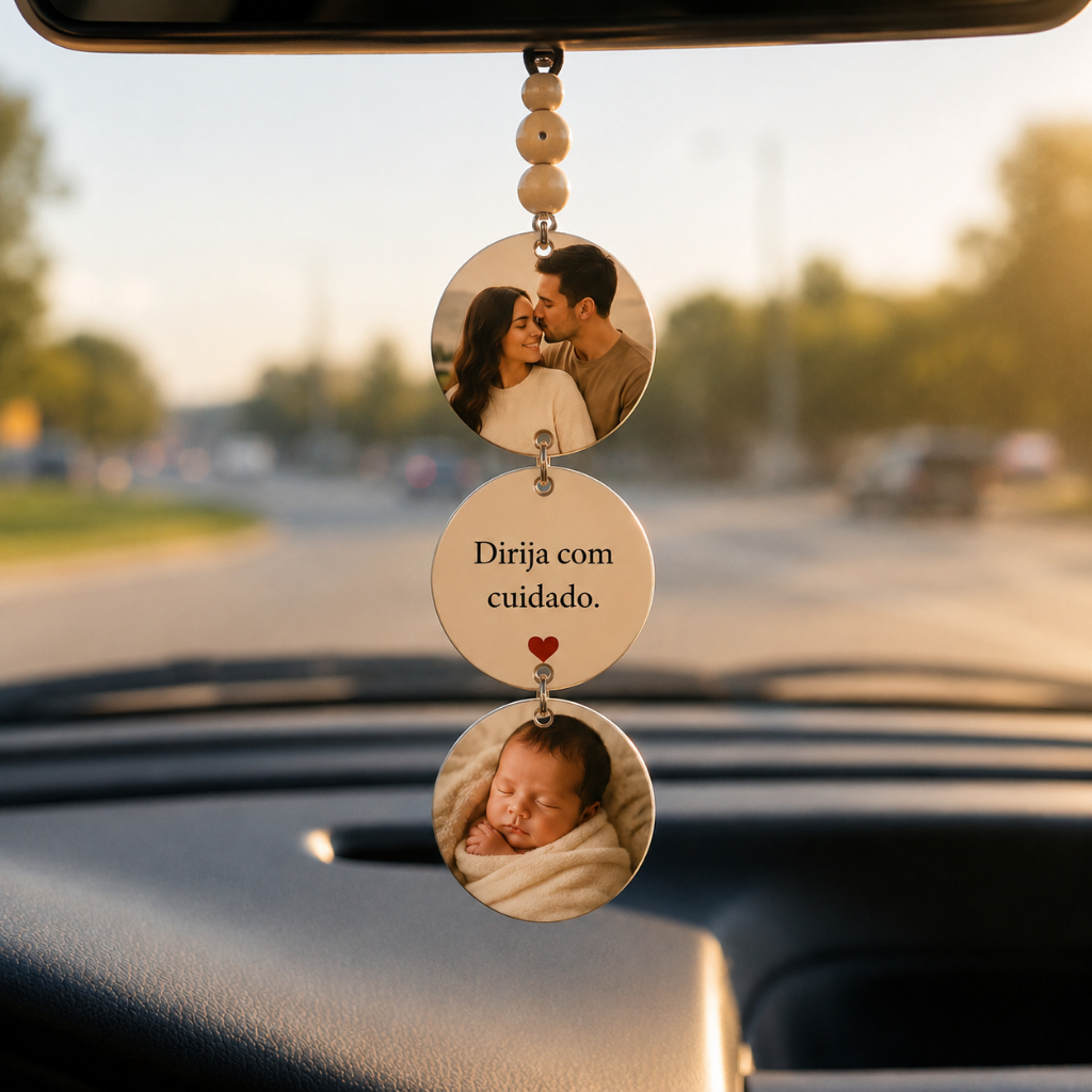 Enfeite parede ou retrovisor de carro de MDF com Foto