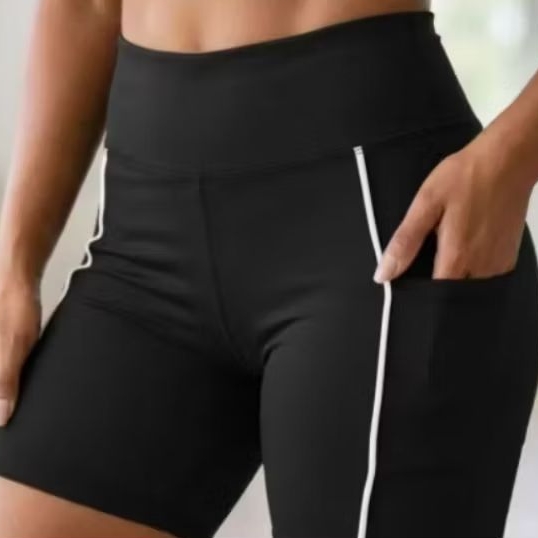 Short Feminino Academia Cintura Alta Fitness Treino Corrida Confortável Não Marca