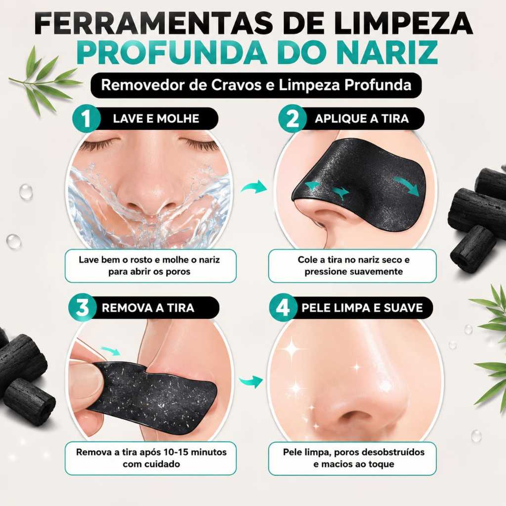 Adesivo Removedor de Cravos Bambu - Limpeza de Poros