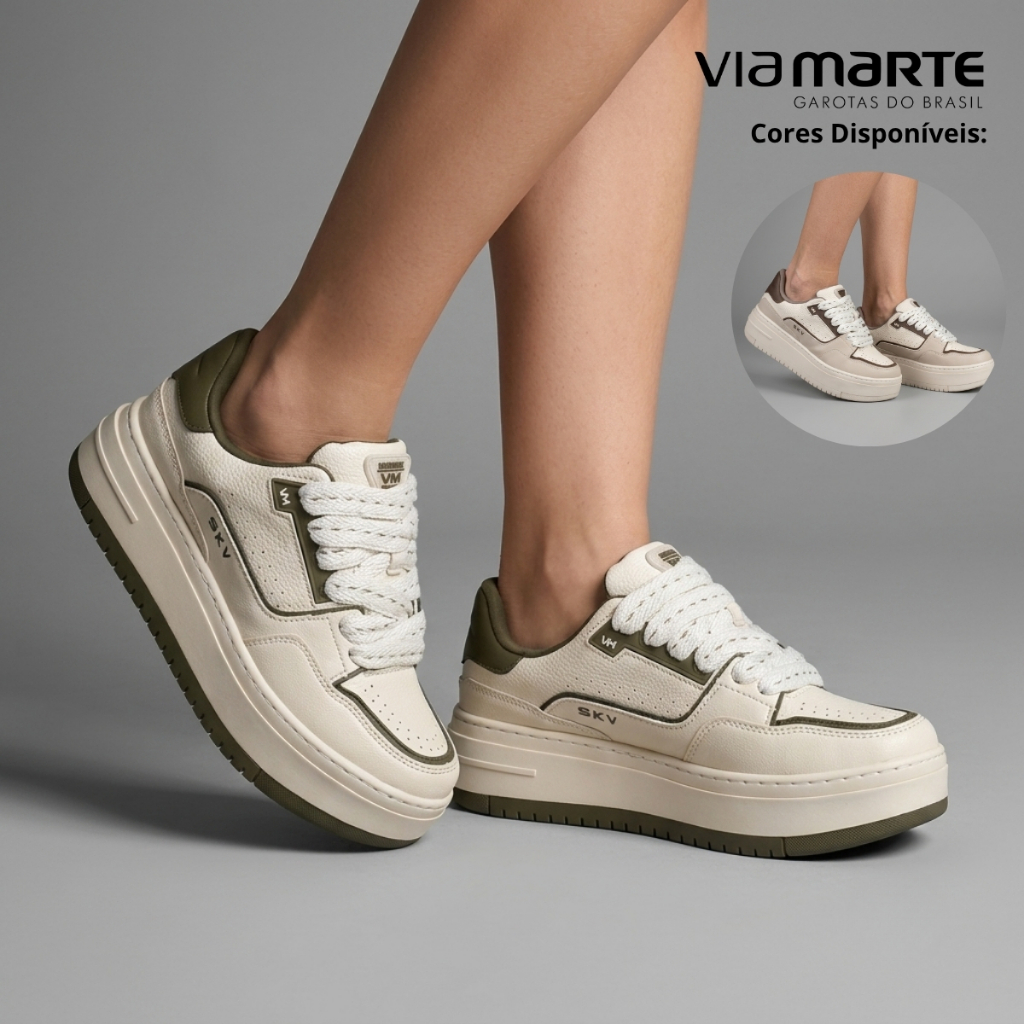 Tênis Via Marte Feminino Flatform Casual Urbano Fashion Conforto Premium para Todas Ocasiões