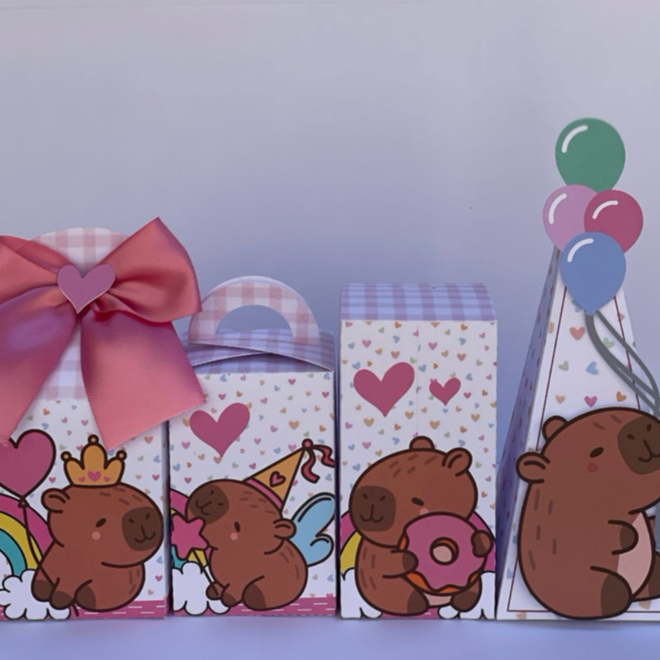 ENVIO RÁPIDO/KIT FESTA CAPIVARA/CAPIBARA,PEGUE E MONTE,ROSA MENINA,LEMBRANCINHA,CAIXINHA,FESTA INFANTIL,ANIVERSÁRIO