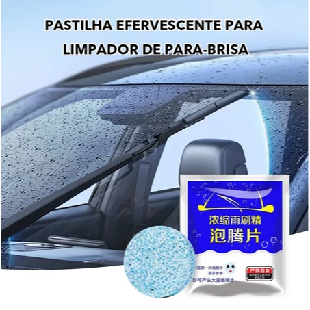 pastilha Concentrado de Limpeza para Para-brisa 1 Pastilha Substitui 4L de Água de Vidro, Poder de Limpeza Forte e Econô