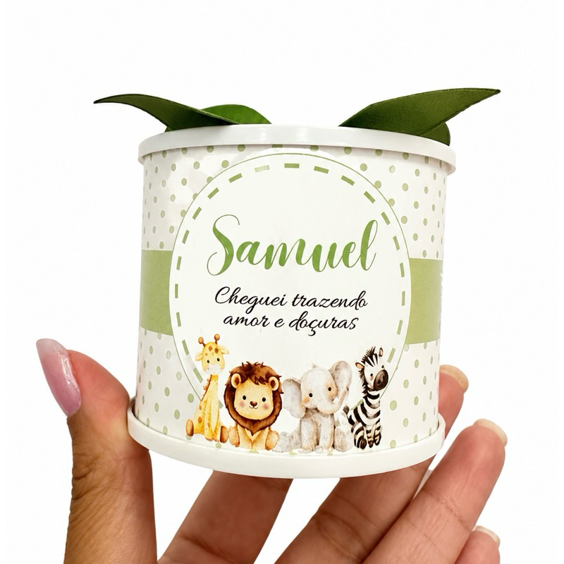Kit Tubolata Personalizada 5x6- Lembrancinha maternidade/ chá de bebê/ aniversário Safari- Fazemos qualquer tema