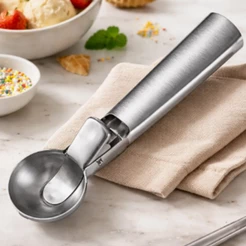 Colher Concha Pegador Sorvete Ejetor Bola Inox Profissional Sobremesa Açai Boleadora Sorveteria