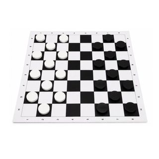 Kit Jogo De Damas Gigante Com Tabuleiro Dobrável