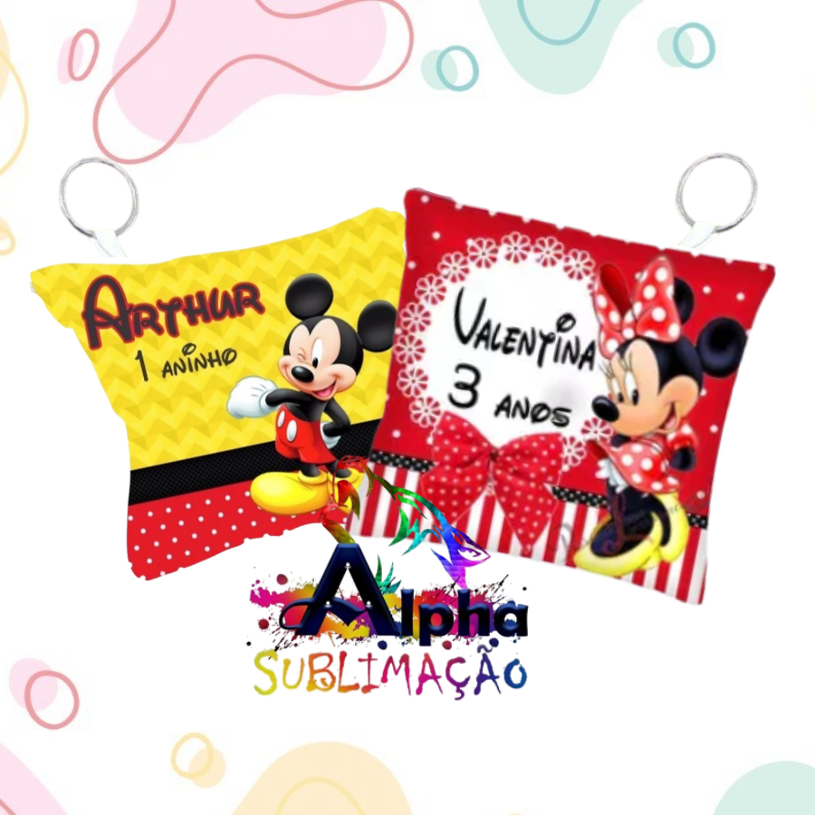 30 Almochaveiro Personalizado Mickey e Minnie Lembrancinha Aniversario
