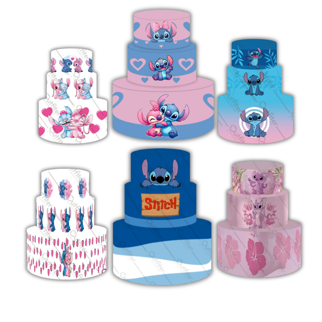 Capa para bolo fake Stich desenho tema infantil