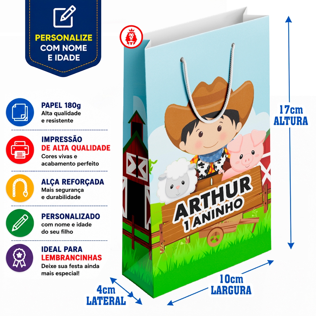 Sacolinhas Personalizadas Fazendinha 2