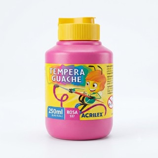 Tinta Guache Rosa 250ml Acrilex Têmpera Guache Escolar Artística Atóxica Solúvel Em Água