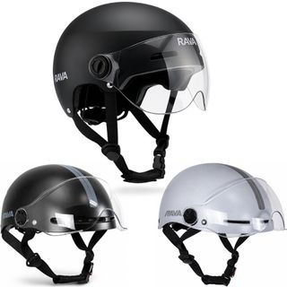 Capacete Coquinho Rava Adulto com Viseira E-Bike Scooter Moto Elétrica Bike Urbana Skate ABS EPS