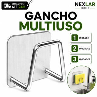 Suporte Gancho Porta Esponja 1/2/3 Inox Para Pia Organizador Cozinha Universal