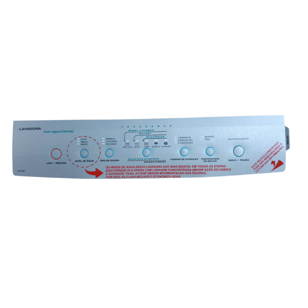 Painel Decorativo Compatível Lavadora de Roupas Brastemp Bwq22 326011507
