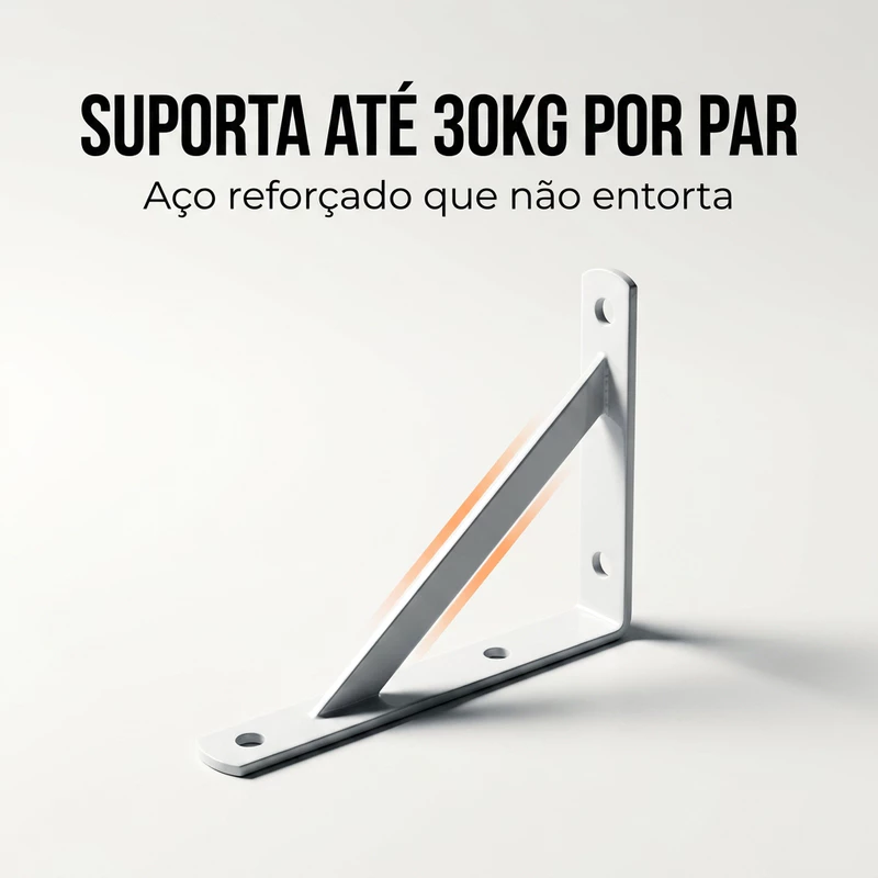 Mão Francesa Reforçada em Cantoneira Metálica Triangular para Prateleira — foto 7