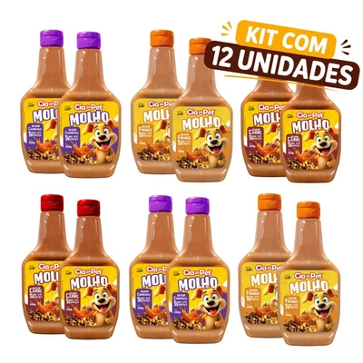 Kit 6 ou 12 Unidades de Molho 250g Cia do Pet para Ração de Cachorro Especial Cremoso Saboroso