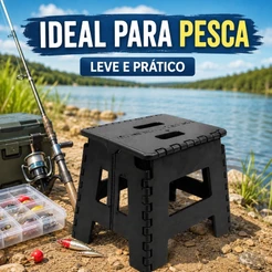 Banquinho Dobrável Portátil Banqueta Resistente Suporta 50kg Antiderrapante Para Adulto Criança Camping Pescaria Viagem
