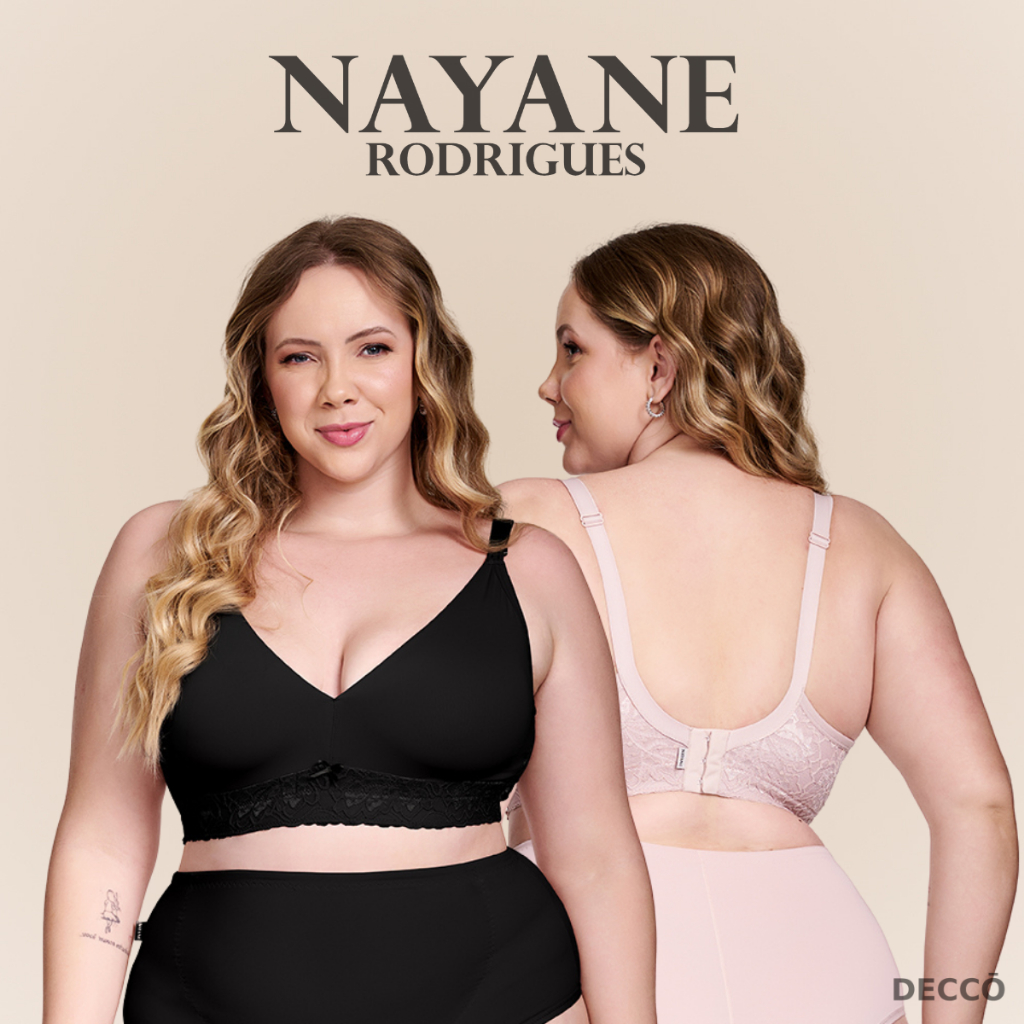Sutiã Plus Size Mãe Nayane Rodrigues Pós-Parto e Amamentação Confortável Rendado