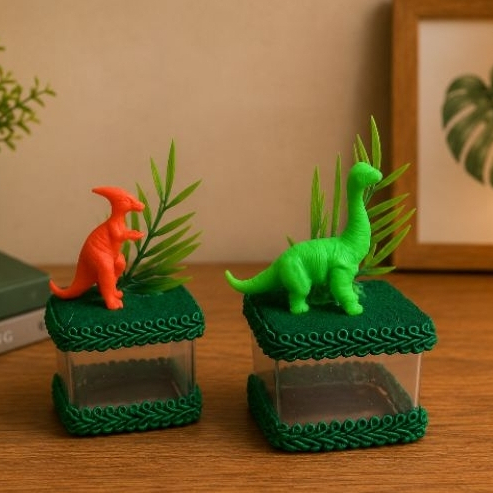 Kit 10 Caixas Acrílica 5x5 Dinossauros Lembrancinha Personalizada Luxo | Festa Infantil