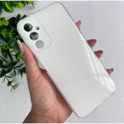 Capa capinha Case silicone BRANCO com gliter aveludada A03 A03Core A05 A05S A06 A07 A10 A11 A13-4G