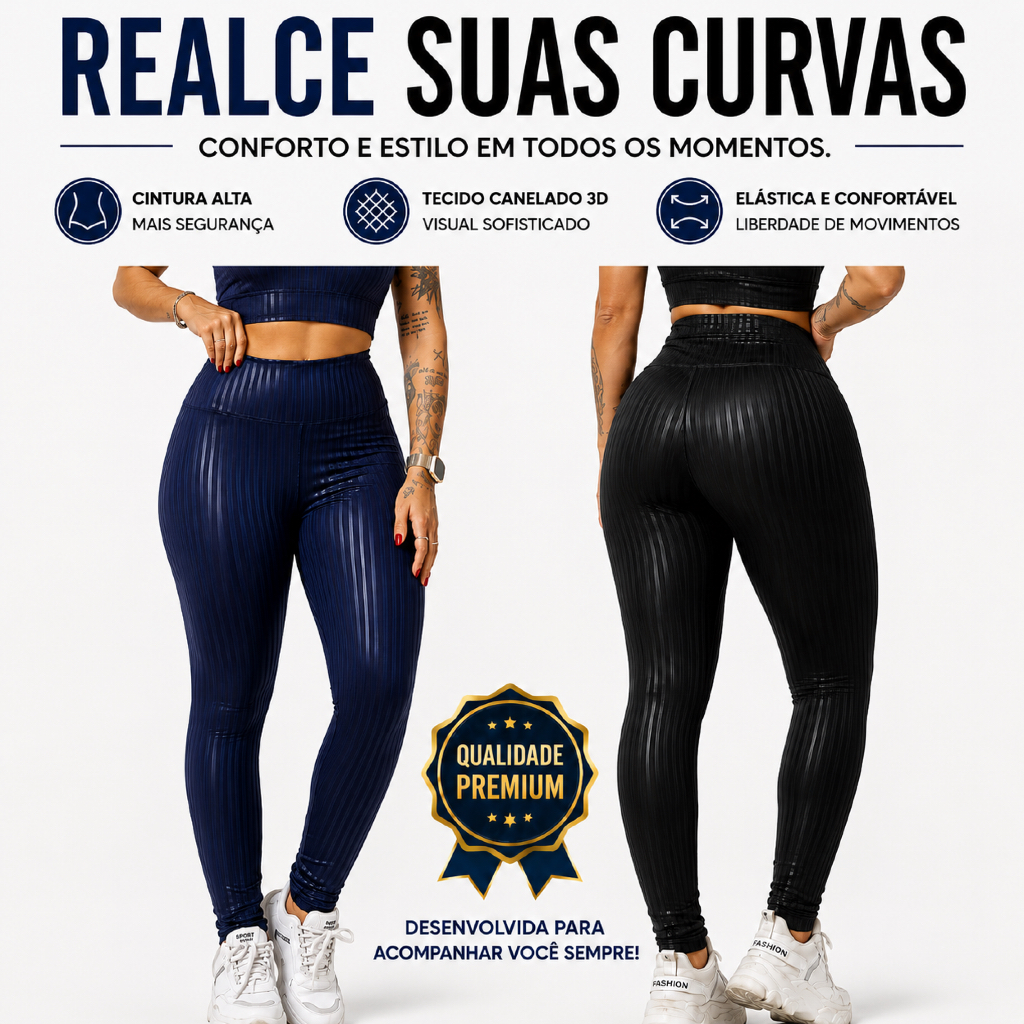 Calça Legging 3D Feminina Cintura Alta Academia Fitness Confortável Premium