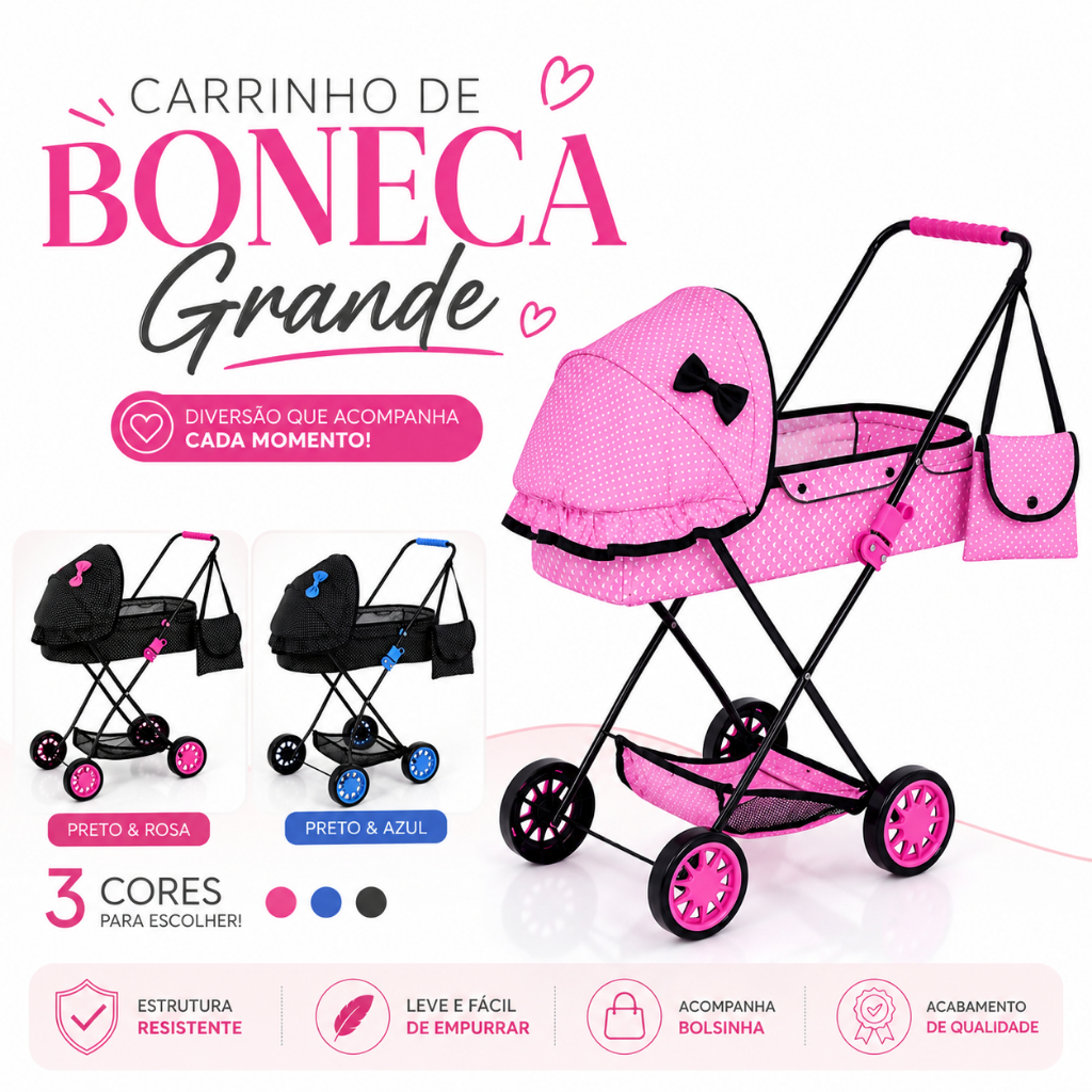 Carrinho Para Boneca Brinquedos Carro Veiculo Em Ferro Para Criança Menina Menino Infantil Brinquedo Carrinhos Promoçao