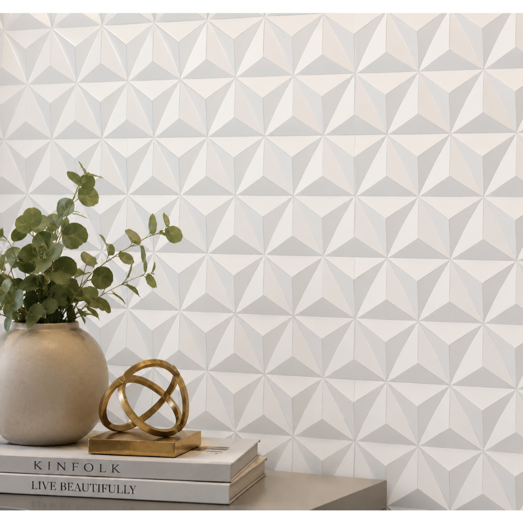Papel De Parede Adesivo 3d Vinílico Triangular Efeito Sombra 5 Metros