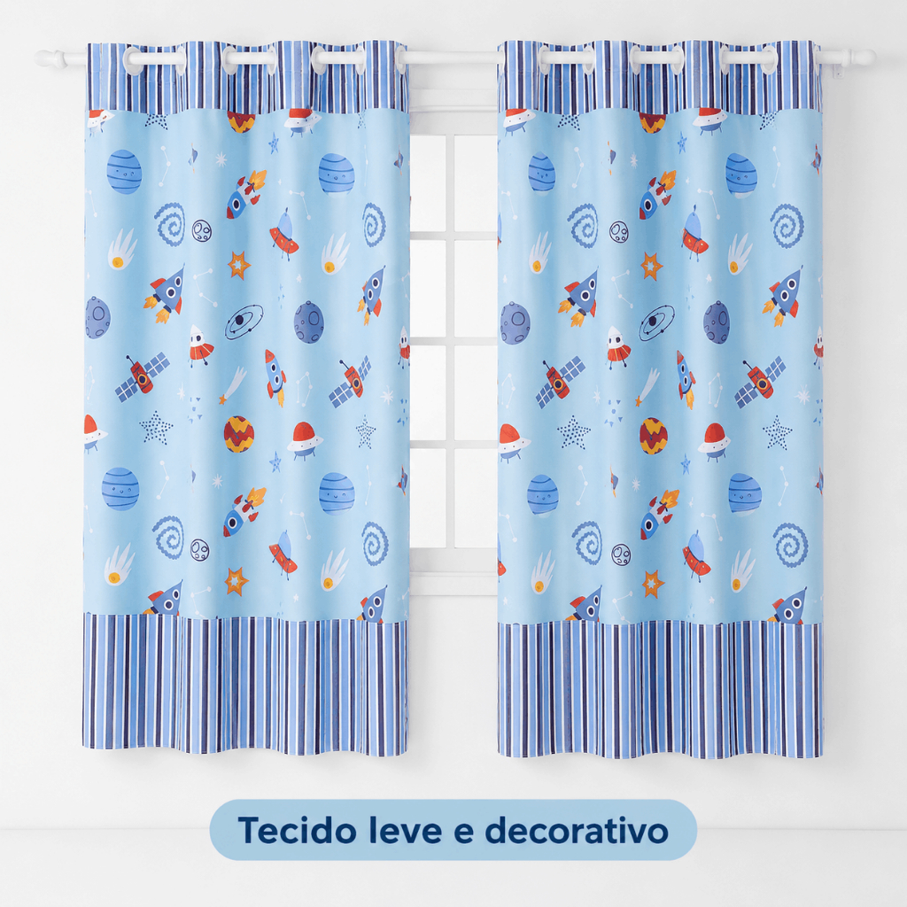 Cortina Infantil 2,00 x 1,50 e 3,00 x 2,20 Menino Menina Baby Decorativa Fada Game Princesa Futebol
