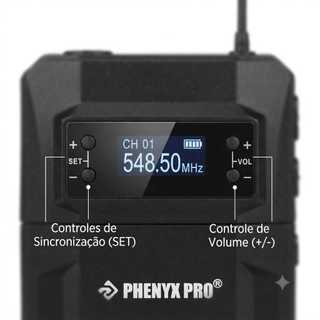 Bodypack Phenyx Pro UHF Avulso Transmissor Receptor Sem Fio