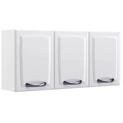 Armário Aéreo Itatiaia New Premium 120cm Branco - Cozinha/Lavanderia - 3 Portas com Puxadores Metalizados