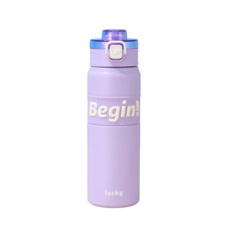 Garrafa Térmica Feminina Garrafa Academia Garrafa De Água Com Alça Várias Corer Garrafa Lilás Garrafa 600Ml