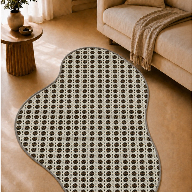Tapete Orgânico 1,30x1,50 | Sala Quarto Decorativo Moderno
