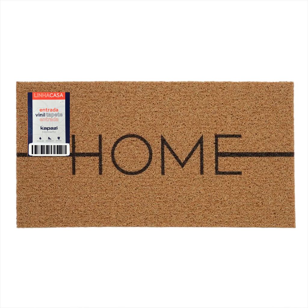 Tapete De Entrada Capacho Vinil Terral Home 40cm x 75cm Kapazi Tapete de Entrada Moderno Marrom